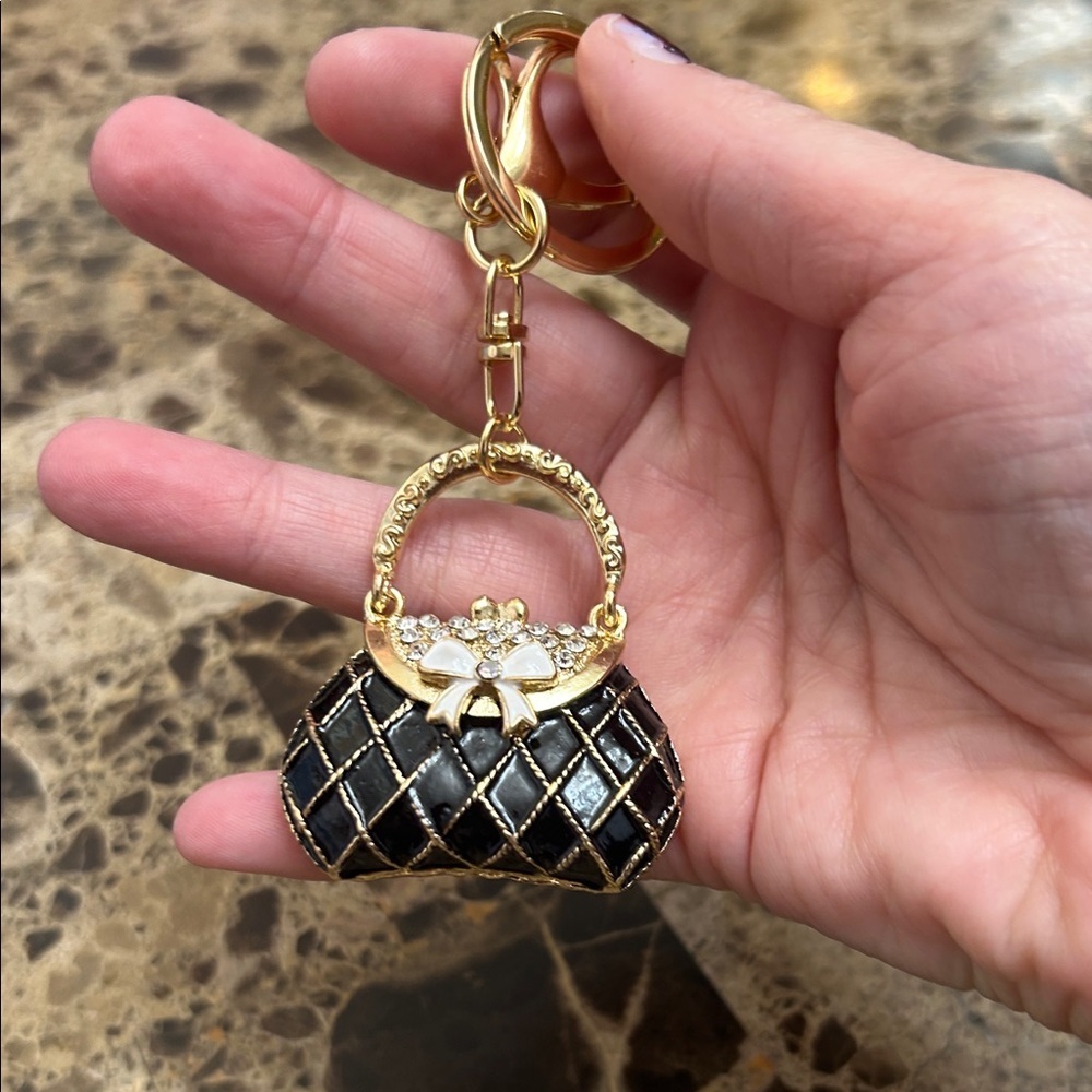Gold and Black Purse Keychain